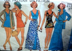 7497 7498 SIMPLICITY 1 PIECE SWIMSUIT, SHORTS, REVERSE SKIRT, SHIRT JACKET PATTERN 14, 12, or 10 choice or 16 1/2